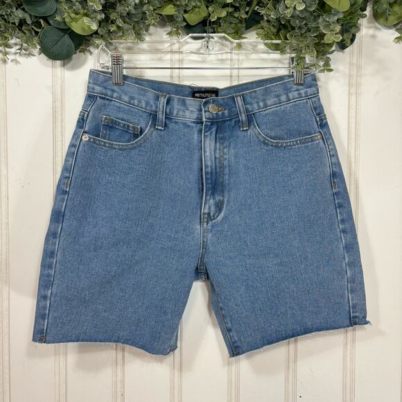 NEW PrettyLittleThing Longline Fitted Denim Shorts Casual Preppy Summer size 4 - Picture 4 of 7